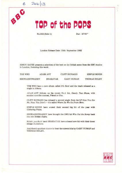Timing Sheet 1