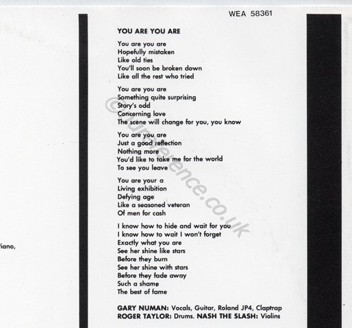 WEA 58.361 Inner Lyrics Detail.