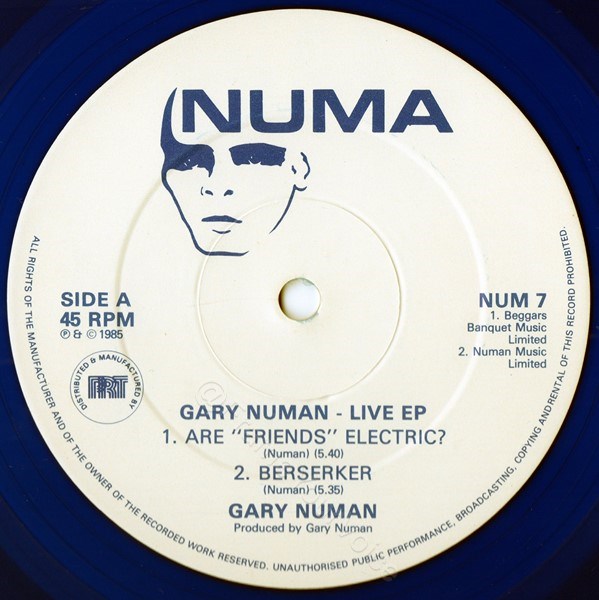 NUM 7 Blue Vinyl A Side Label